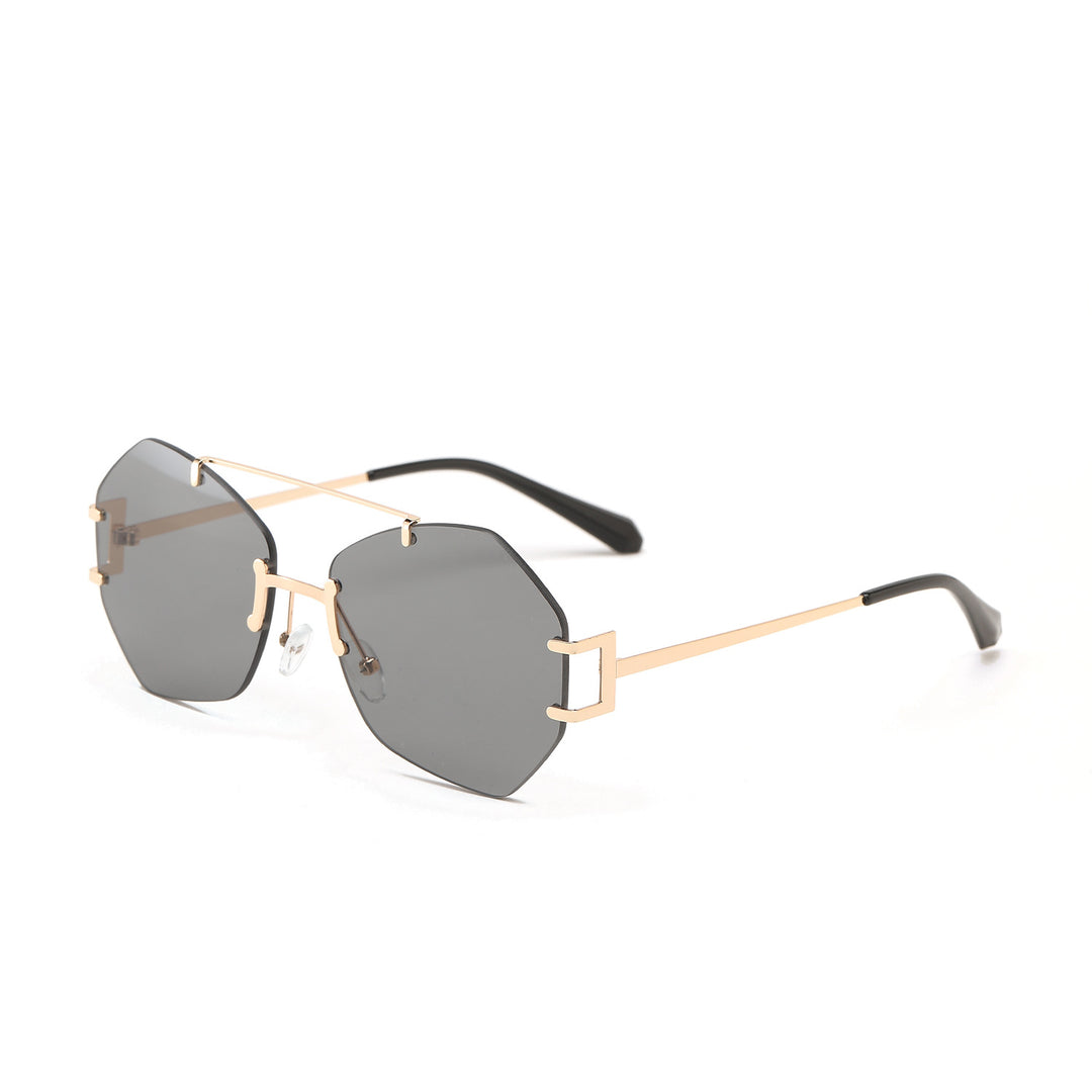 Women's fashionable octagonal sunglasses with delicate metal frame Bowlift