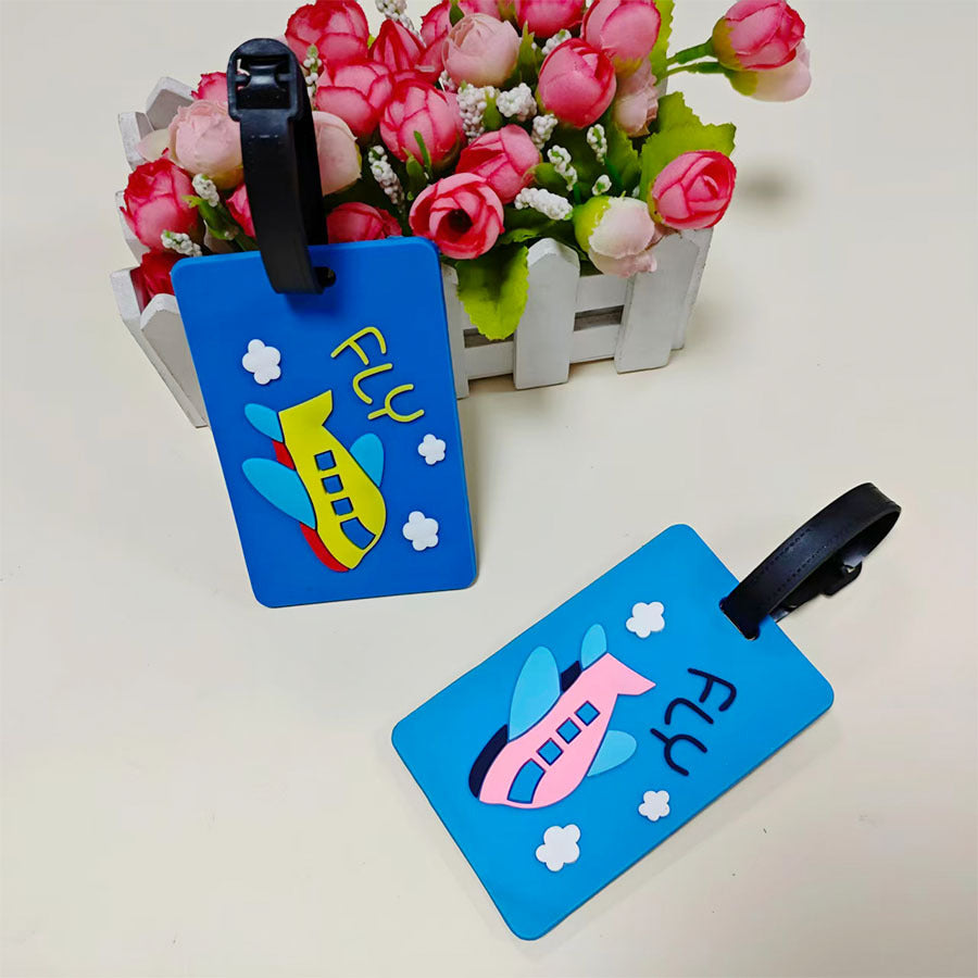 Unisex Travel-Themed Silicone Luggage Tag Bowlift