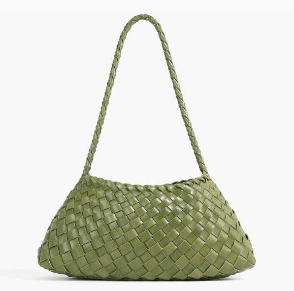 Textured Woven Slouchy Shoulder Bag Bowlift