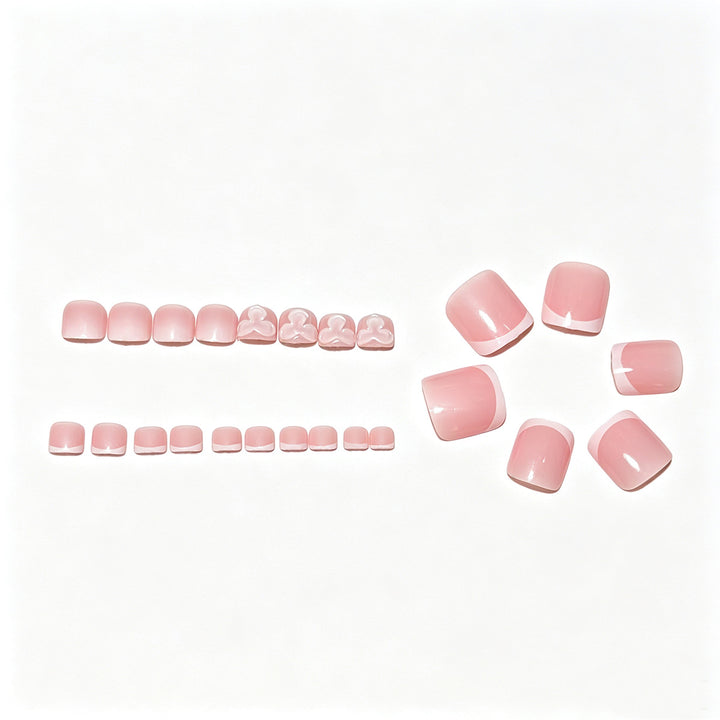 Decorative Press-On Nail Art Tips with Bow Design Bowlift