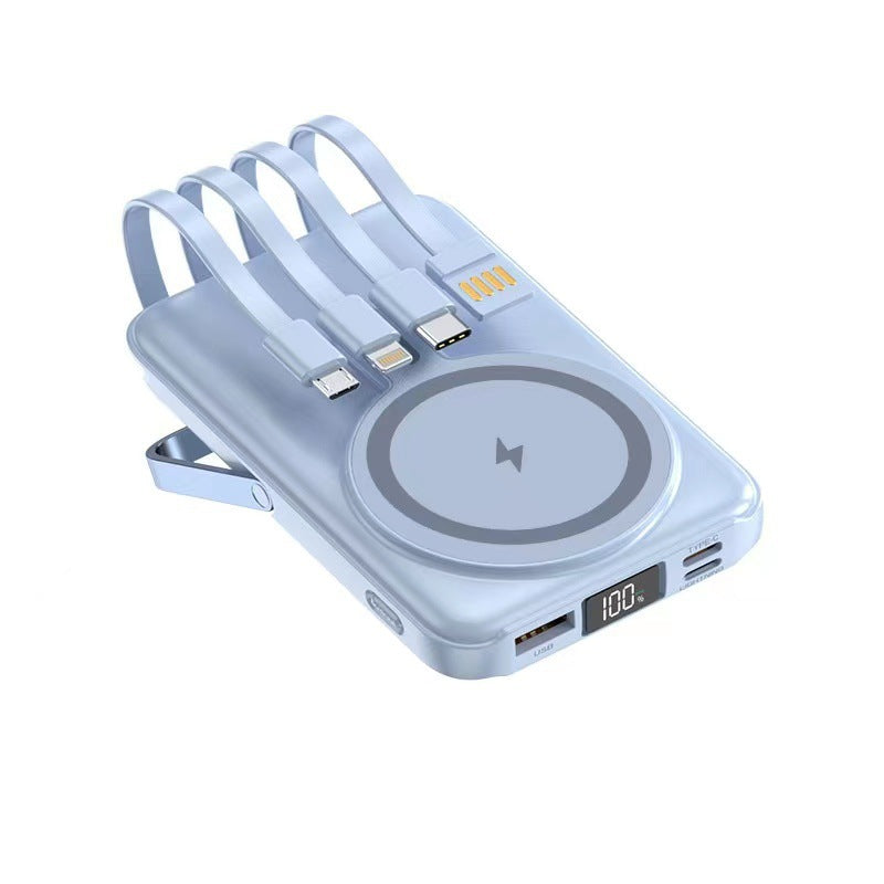 Powerbank with integrated charging cable and magnetic charging function Bowlift