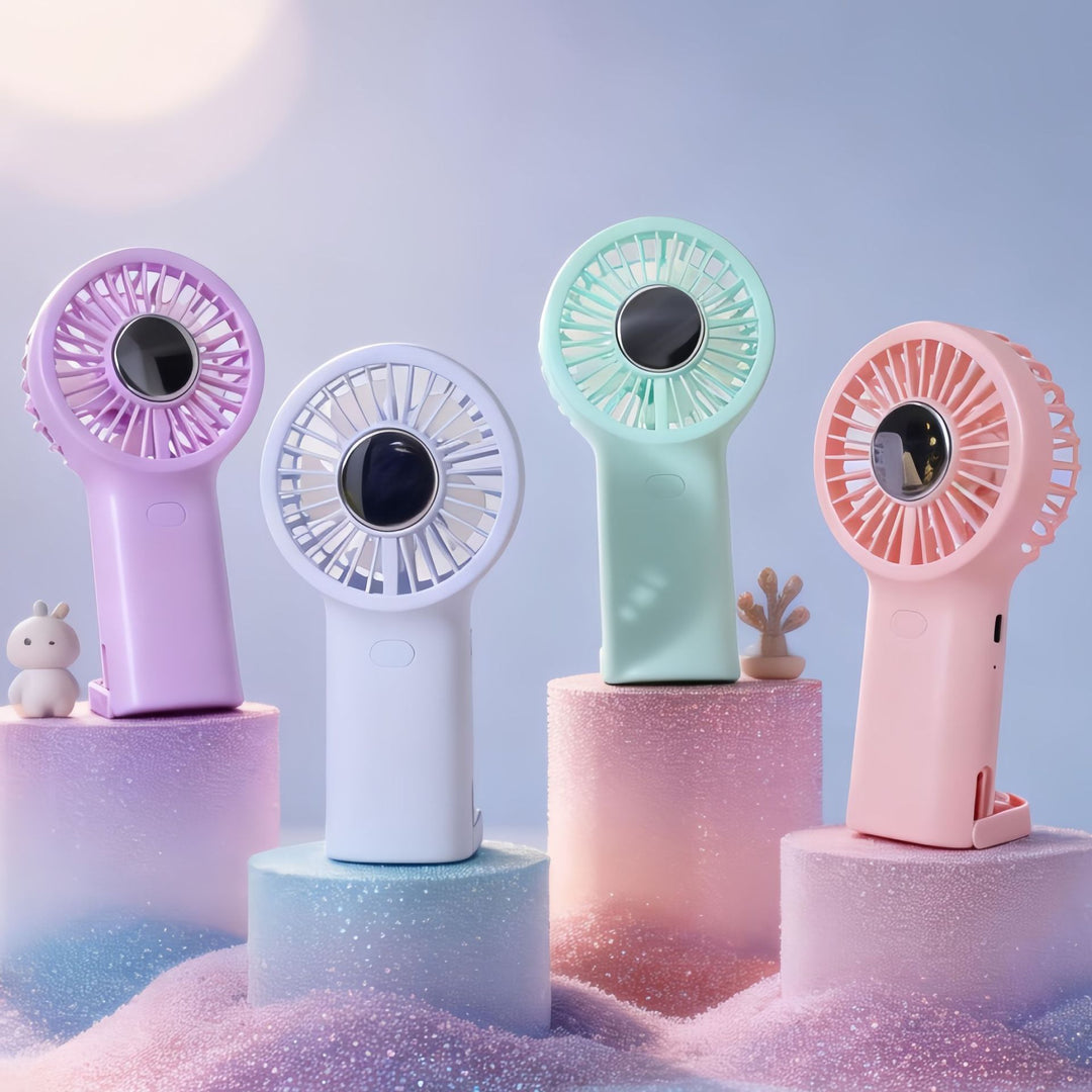 Women's portable handheld fan with ergonomic design and USB charging port Bowlift