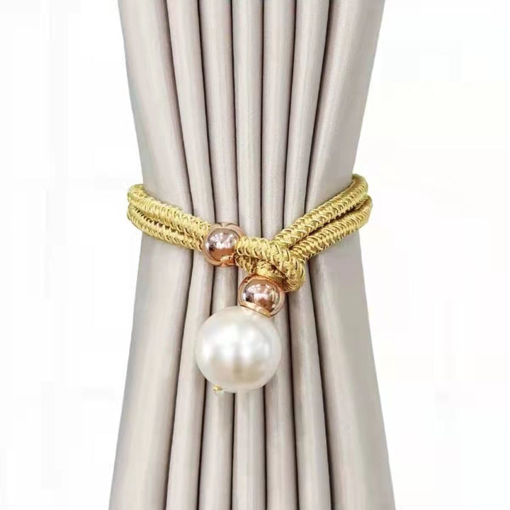 Elegant curtain tieback with decorative pearl Bowlift
