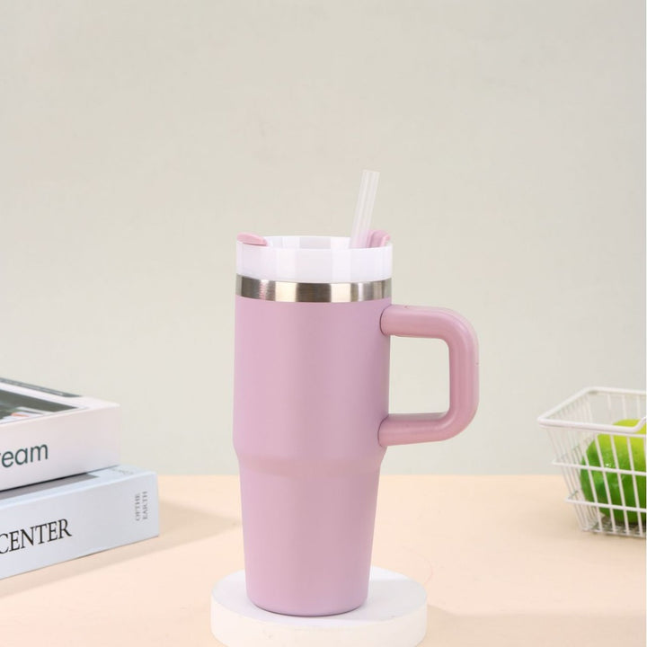 Unisex noble insulated cup with practical straw Bowlift