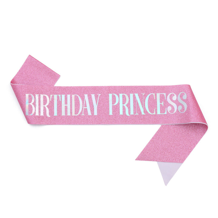 Women's Birthday Sash with Glitter Design Bowlift