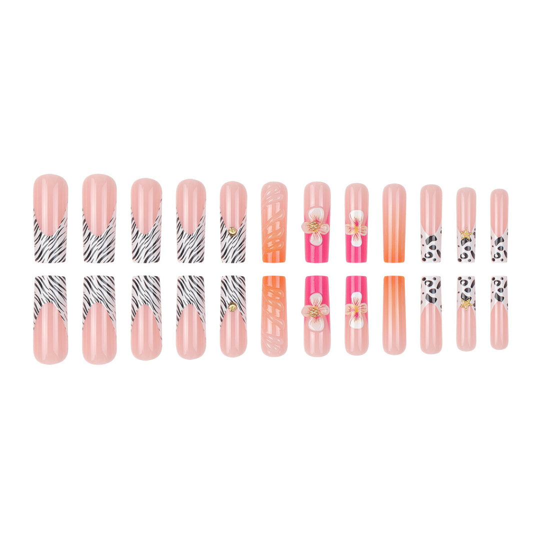 Floral Themed Press-On Nail Extensions Bowlift