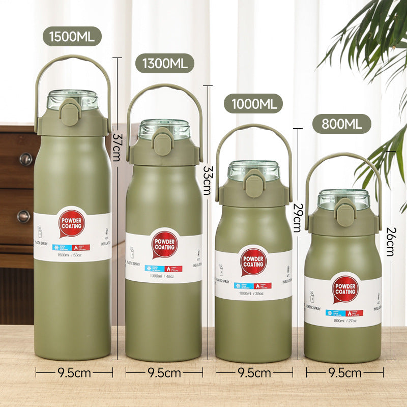 Women High-Quality Thermo Mug with Practical Carrying Handle and Integrated Straw Bowlift