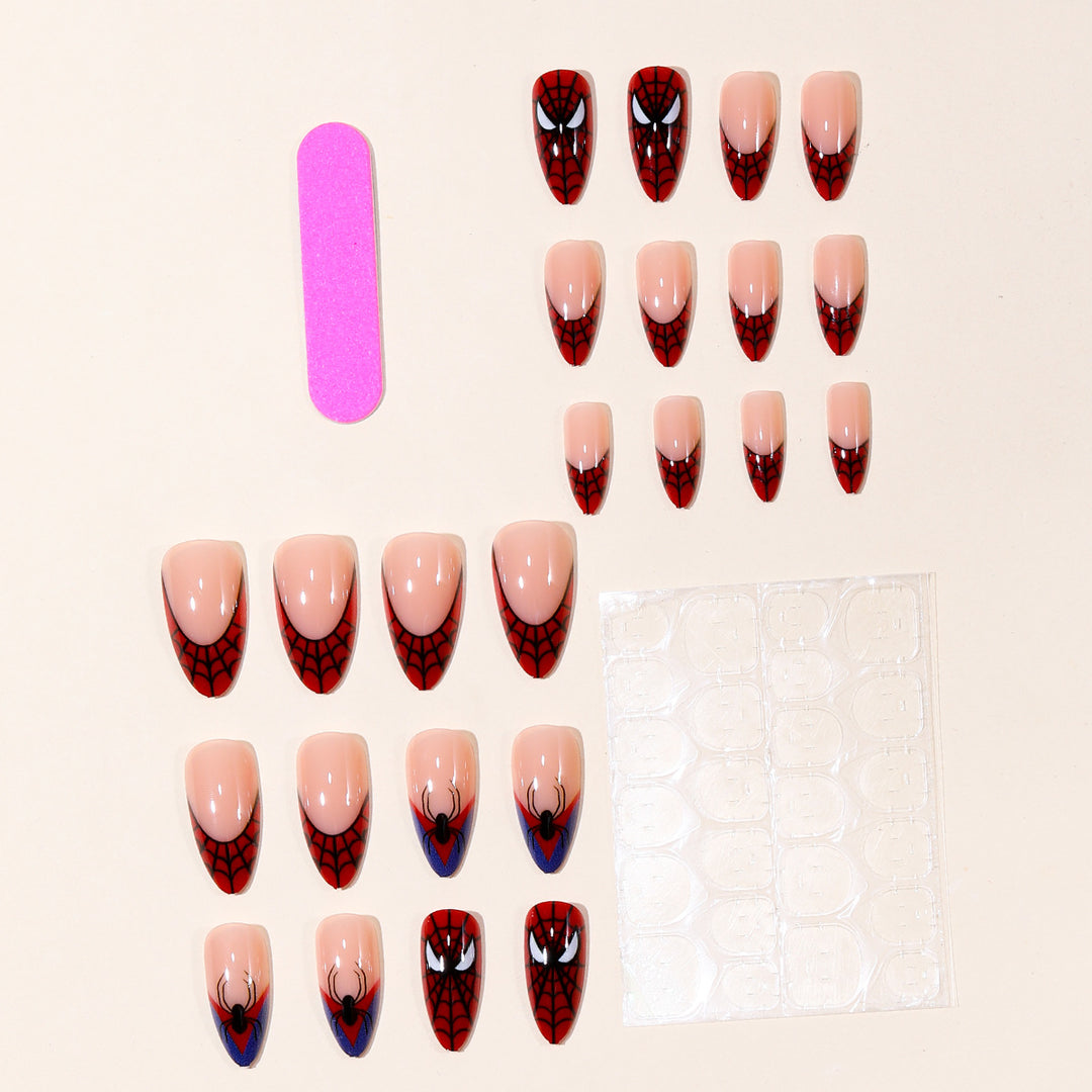 Spider-Man Inspired Stiletto Nail Art Bowlift