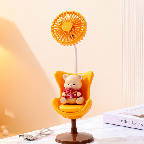 Ladies creative table fan with fun bear design Bowlift