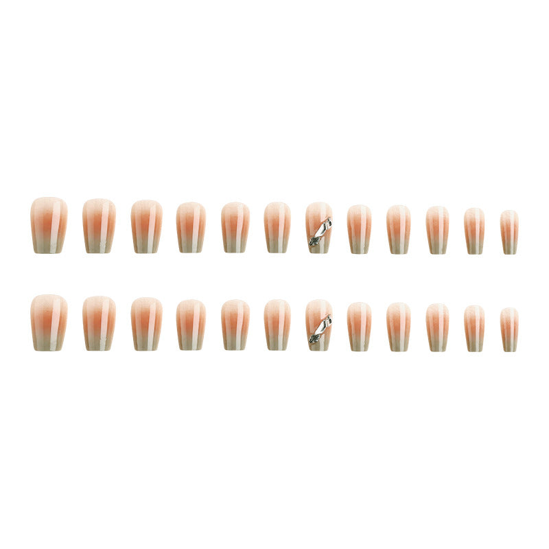 Artificial nail set with elegant ombre design and sparkling applications Bowlift