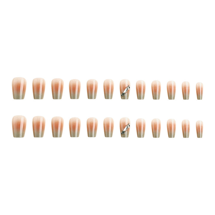 Artificial nail set with elegant ombre design and sparkling applications Bowlift