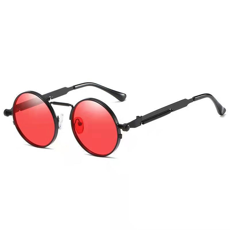 Ladies Round Metal Sunglasses with Mirrored Lenses Bowlift