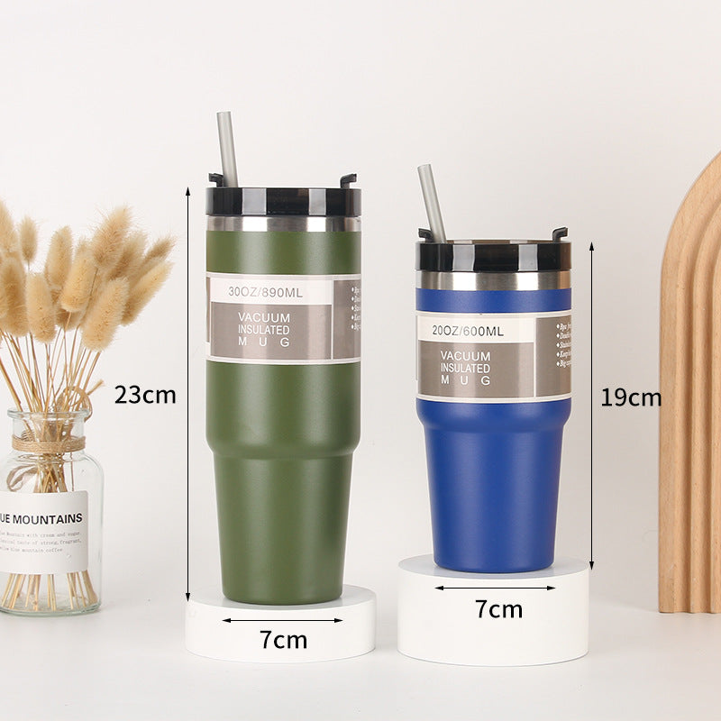 Unisex Insulated Drinking Cup with Integrated Straw Bowlift