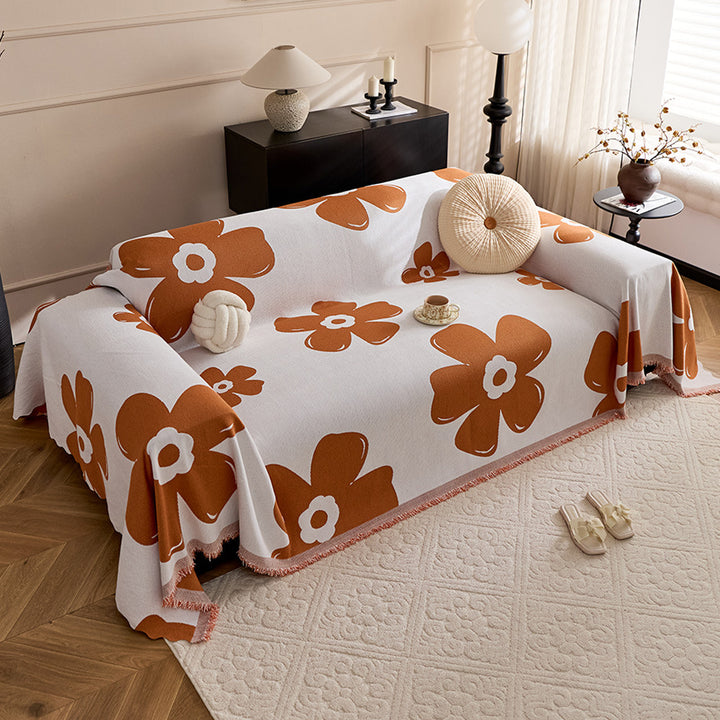 Floral Patterned Sofa Throw Blanket