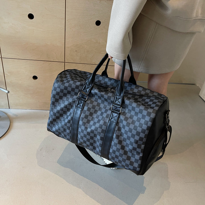 Stylish Checkered Travel Duffel Bag Bowlift