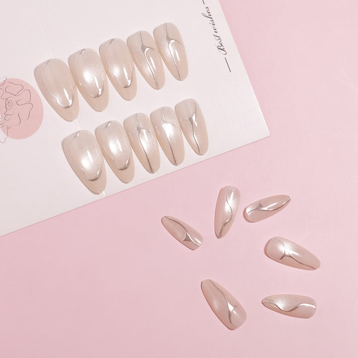 Premium Stiletto Nail Art Set with Chrome Accents Bowlift