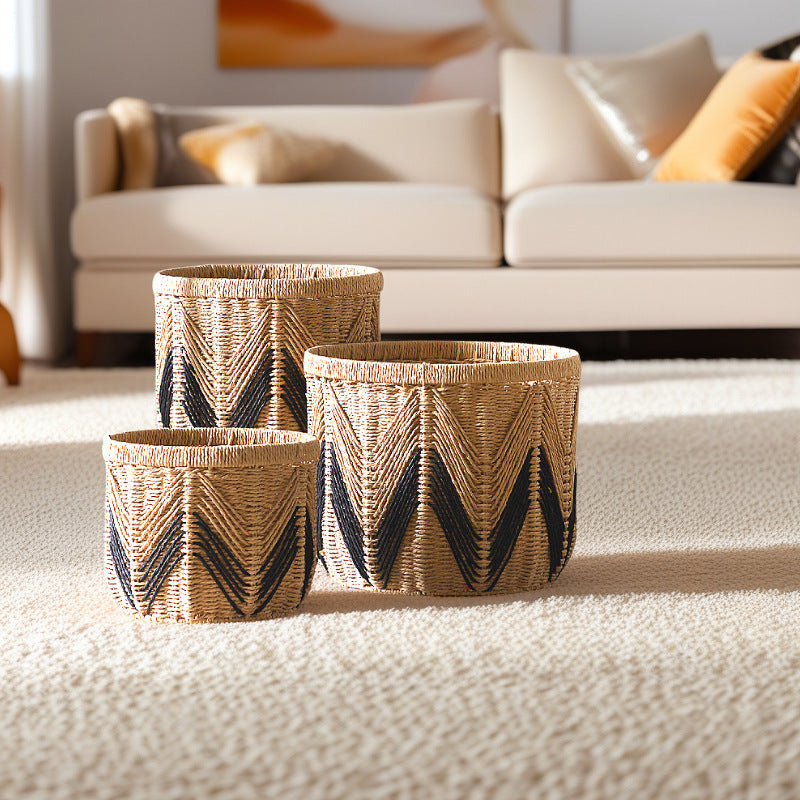 Handcrafted Natural Fiber Storage Basket Bowlift