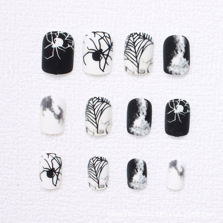 Spooky Spider-Themed Press-On Nails Bowlift