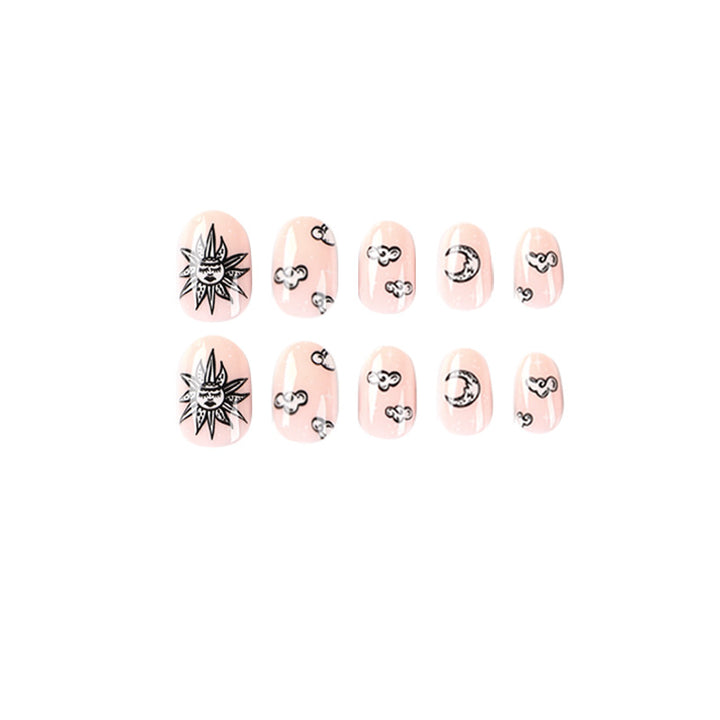 Artful Nail Art in Moon and Sun Motif Bowlift