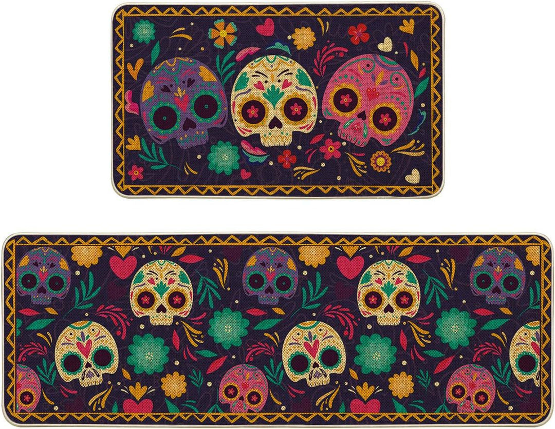 Vibrant Day of the Dead Decorative Rug