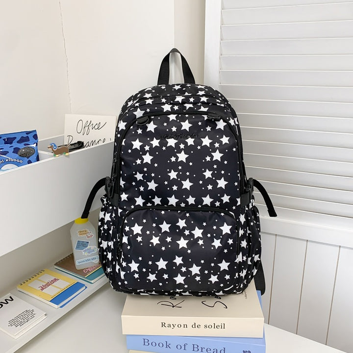 Star-Patterned Multi-Pocket Backpack Bowlift