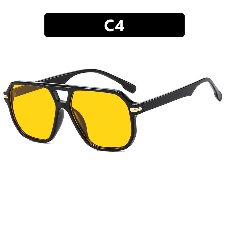 Women's fashionable sunglasses with square frame and eye-catching lenses Bowlift