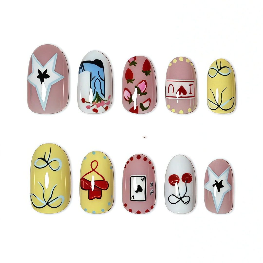 Artistic Themed Acrylic Nail Enhancements Bowlift