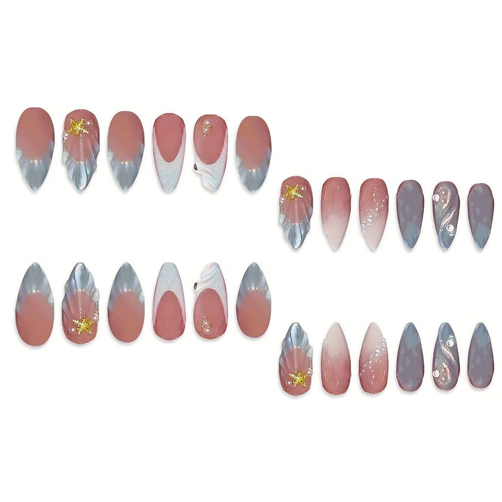 Mermaid-Inspired Press-On Nail Art Bowlift