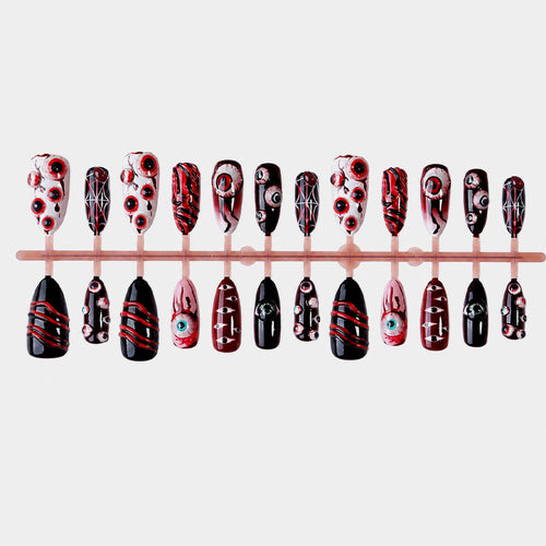 Spooky Themed Press-On Nails Set Bowlift