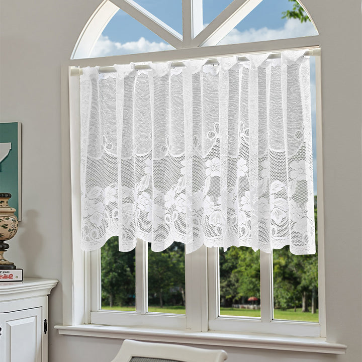 Elegant Floral Lace Window Valance