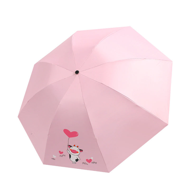 Women’s Folding Umbrella with Playful Animal Design Bowlift