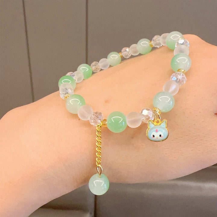 Playful bracelet with colorful glass beads and pendant Bowlift