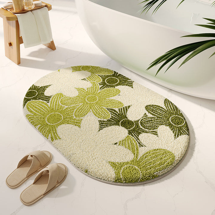 Soft Floral Bath Rug Bowlift