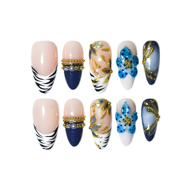 Elegant Artistic Press-On Nail Extensions Bowlift