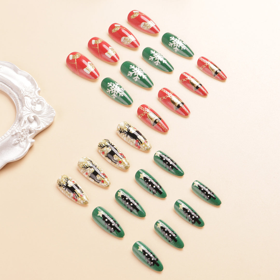 Festive Themed Press-On Nail Art Bowlift