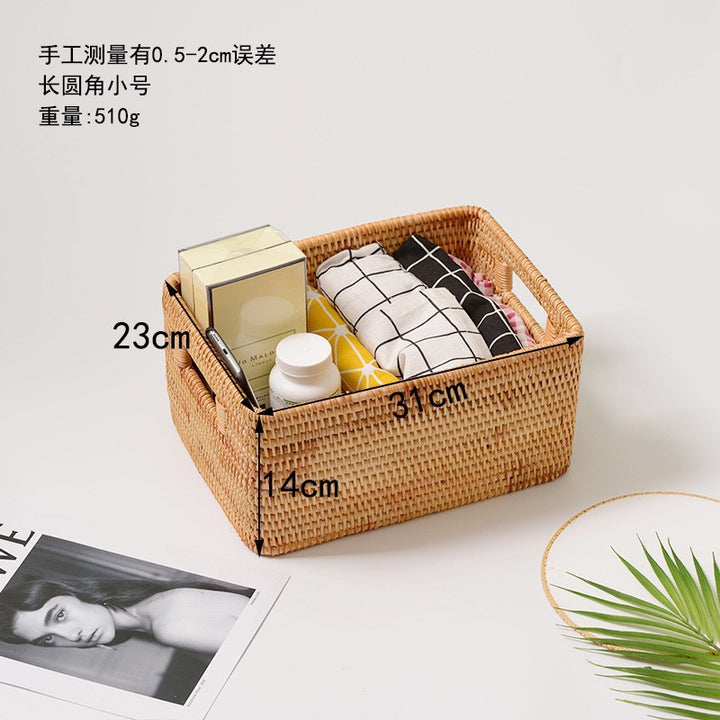 Women rectangular storage basket made of natural material Bowlift