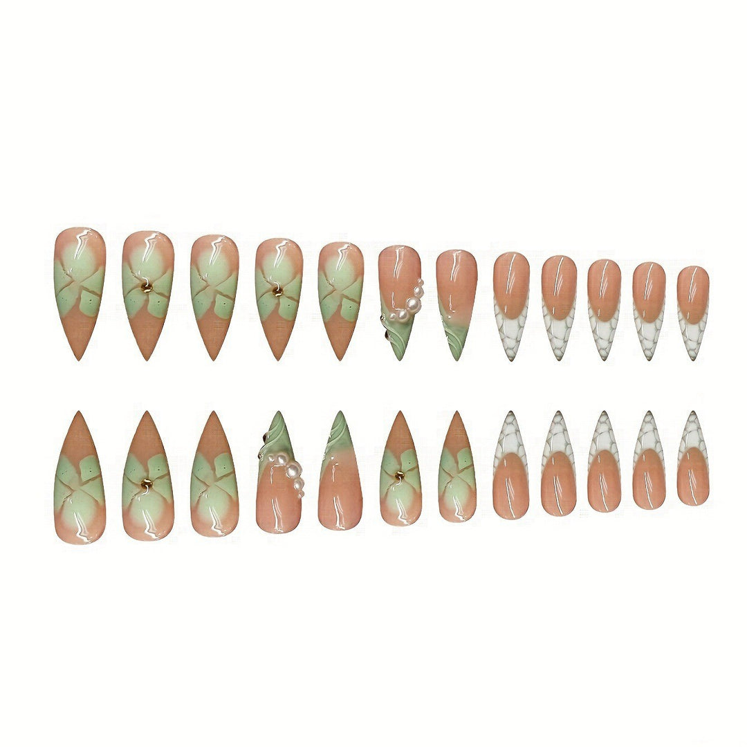 Decorative Stiletto Press-On Nail Extensions Bowlift