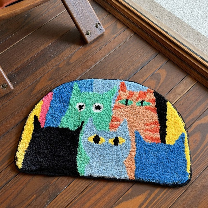 Playful Cat-Themed Area Mat