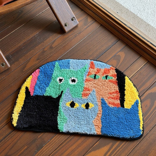 Playful Cat-Themed Area Mat