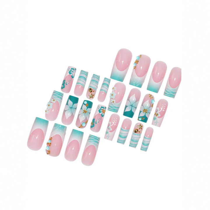 Luxurious Floral Art Nail Enhancements Bowlift