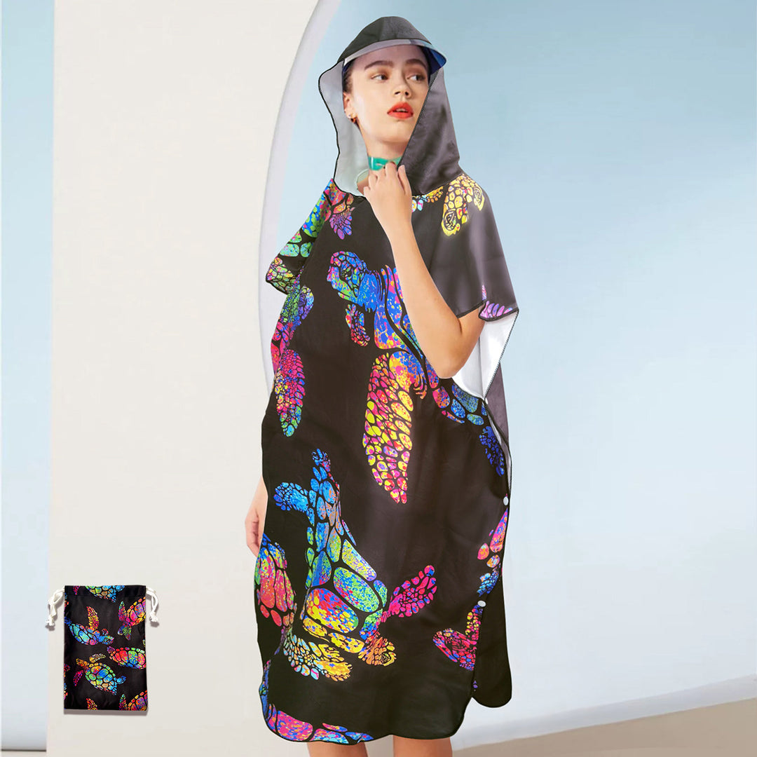 Bath towel with colorful sea turtle design Bowlift
