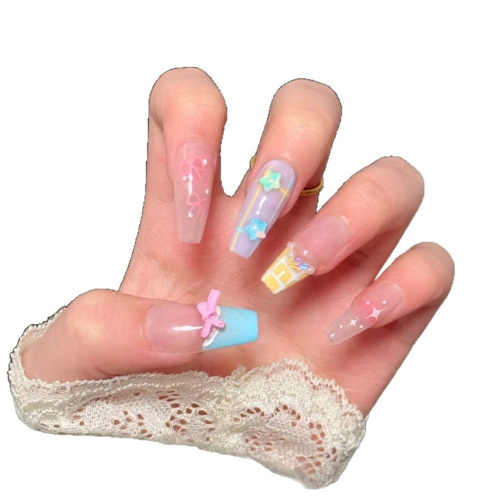 Artificial nails with Playful Design Bowlift
