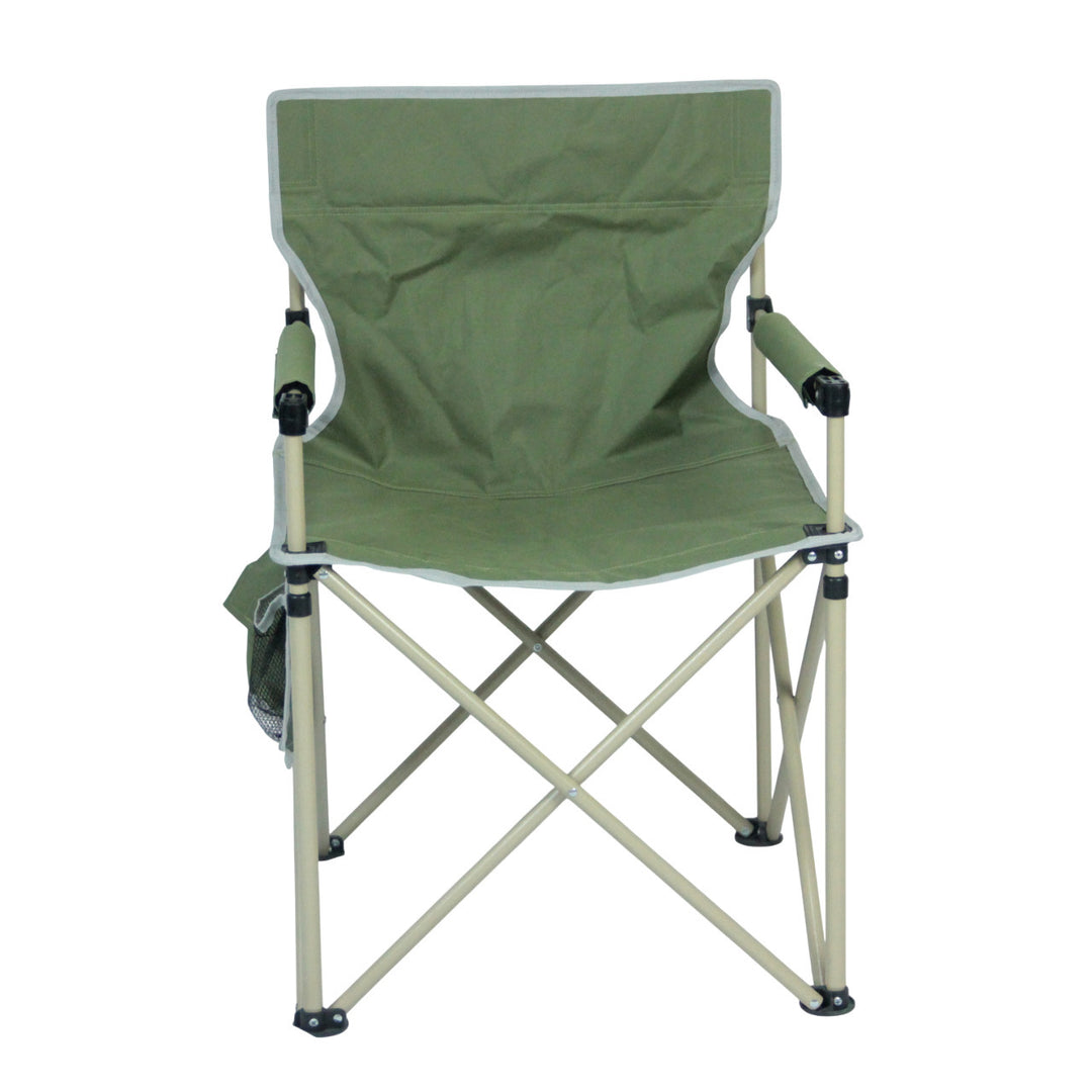 Folding chair with integrated cup holder and carrying bag Bowlift