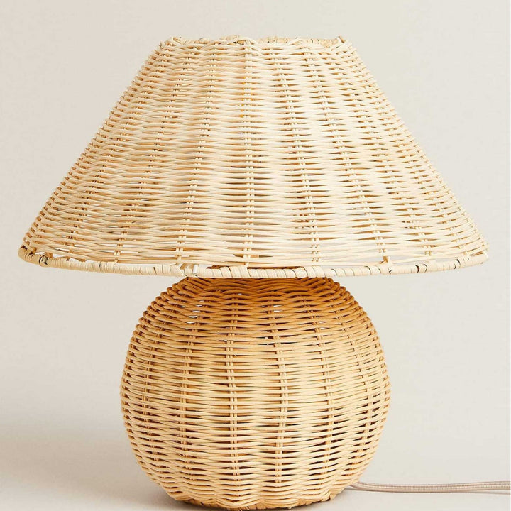 Handcrafted Rattan Table Lamp Bowlift