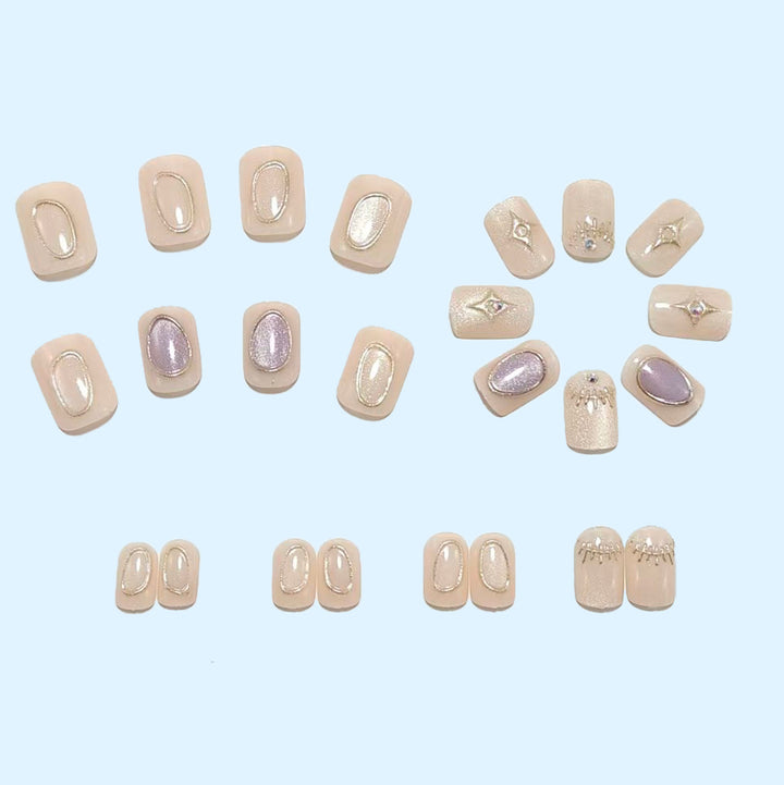 Decorative artificial nails with shimmering and glittering accents Bowlift