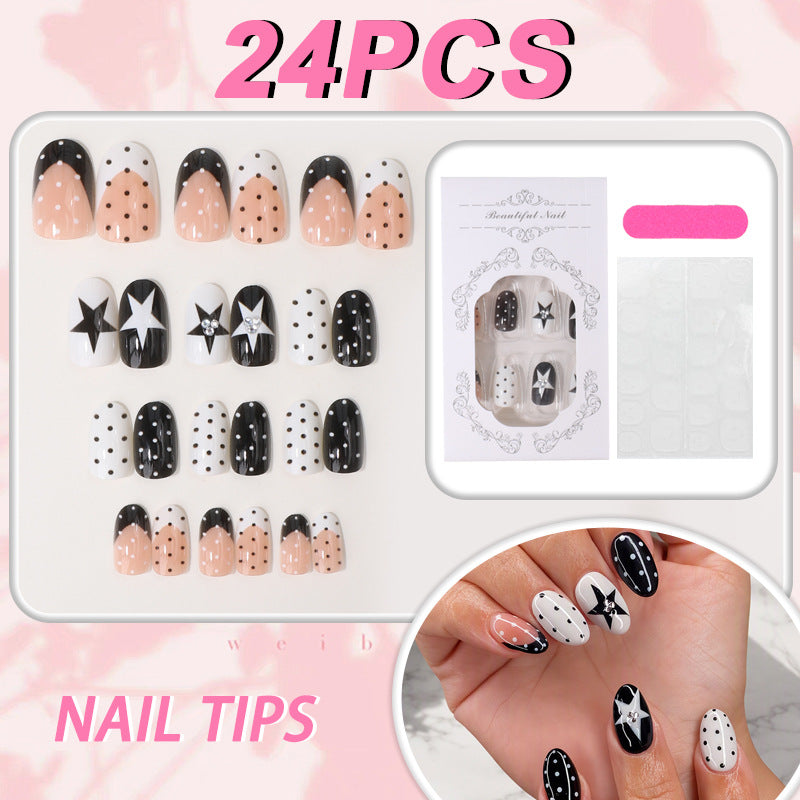 Artistic Star-Patterned Press-On Nail Tips Bowlift