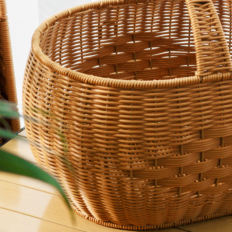 Handwoven Storage Basket with Handle Bowlift