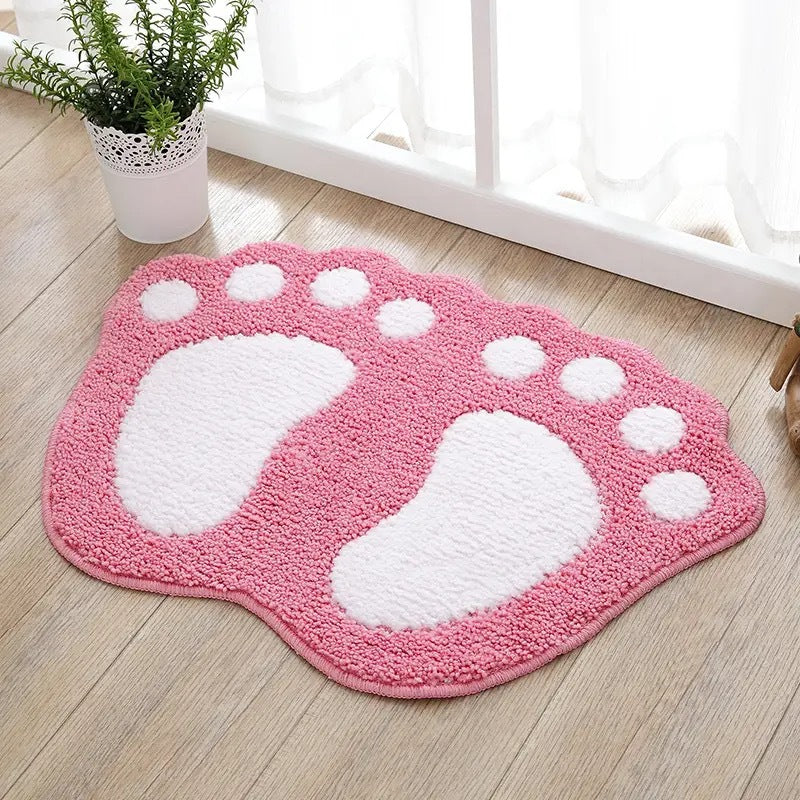 Cute Cartoon Footprint Bath Mat Bowlift