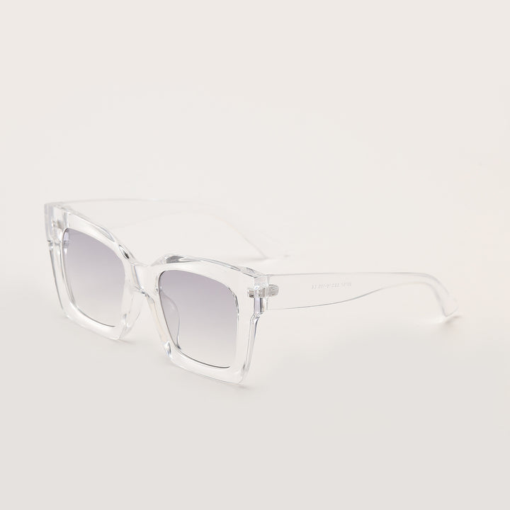 Women's trendy square sunglasses with transparent frame Bowlift