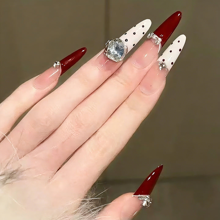 Glamorous artificial nail designs with crystal embellishments Bowlift